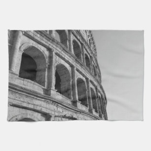 Colosseum in Rome. Monumental Roman amphitheatre Tea Towel