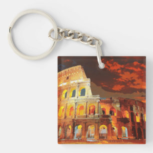 Colosseum Italy Rome Travel Art Vintage Key Ring