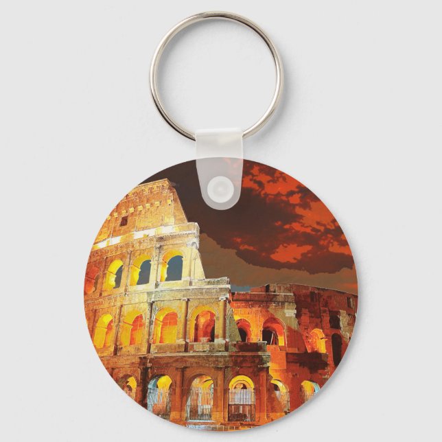 Colosseum Italy Rome Travel Art Vintage Key Ring (Front)