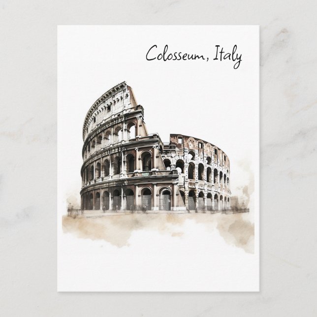 Colosseum, Italy sketch Postcard (Front)