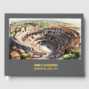 Colosseum Rome editable personalise watercolor  Guest Book