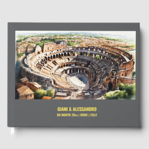 Colosseum Rome editable personalize watercolor Guest Book