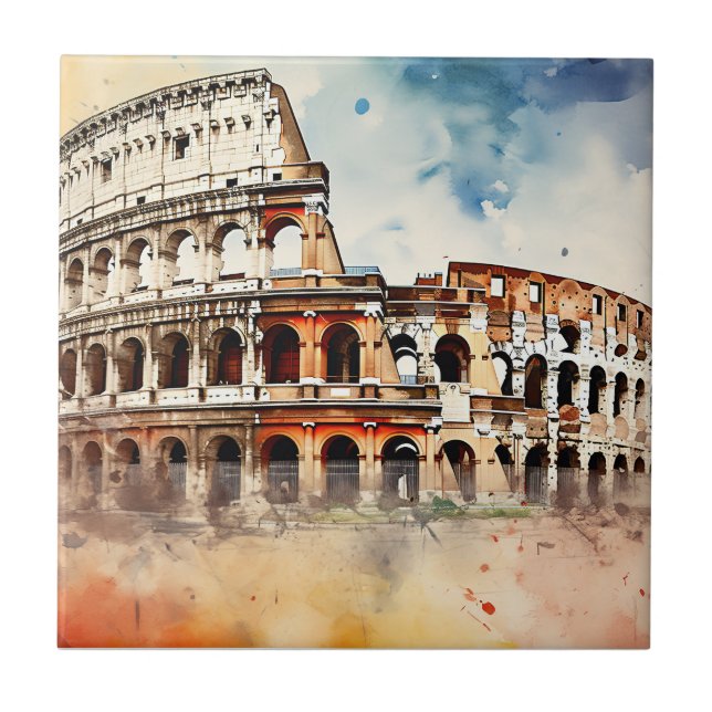 Colosseum -Rome Italy  Ceramic Tile (Front)