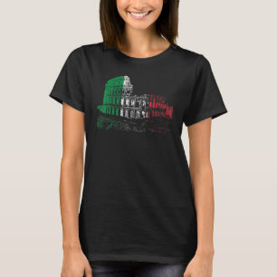 Colosseum Rome Italy Flag Pride T-Shirt