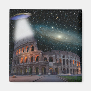 Colosseum Rome Italy Meets Space and UFO Magnet