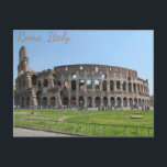 Colosseum. Rome, Italy Postcard<br><div class="desc">At the city centre of Rome lies one of the most breathtaking views... The Colosseum. The Colosseum was built between 72 AD and 80 AD, and is the largest amphitheatre ever built! Here an average of 65, 000 spectators would come to watch the gladiators fight. Masterfully designed and built, it...</div>