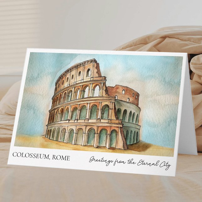 Colosseum Rome Italy Tourism Greeting Card (Colosseum Rome Italy  retriment Greeting Card)