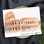 Colosseum Rome Italy Watercolor Italian Travel Postcard<br><div class="desc">If you need any further customisation please feel free to email me on yellowfebstudio@gmail.com. or message via Zazzle.</div>