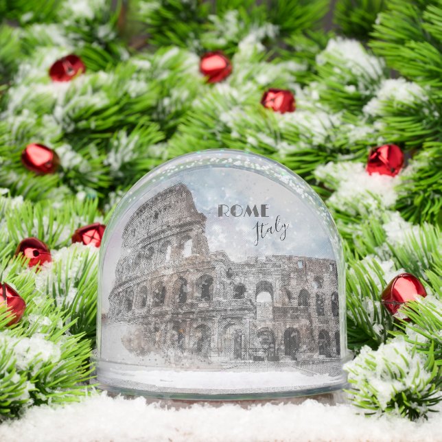 Colosseum Rome Snow Globe – Vintage Italy Travel  (Christmas)