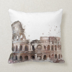 Colosseum Rome Vintage Art Pillow