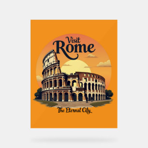 Colosseum Rome Vintage Design Acrylic Sign