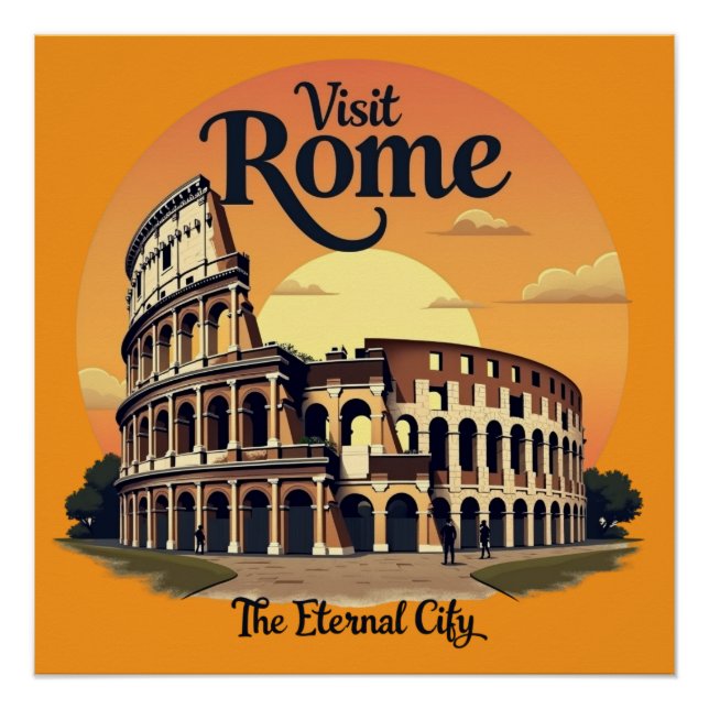 Colosseum Rome Vintage Design Poster (Front)