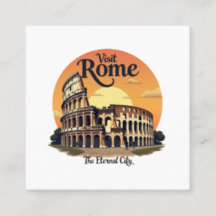 Colosseum Rome Vintage Travel Design Square Business Card