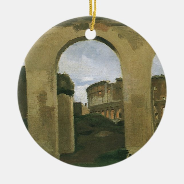 Colosseum Seen through the Arcades in Rome, Italy Ceramic Ornament (Front)