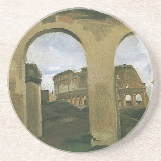 Colosseum Seen through the Arcades in Rome, Italy Coaster (Front)