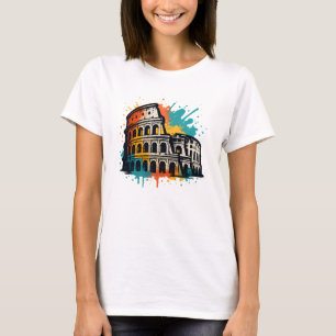 Colosseum Street Art – Colourful Rome Landmark T-Shirt