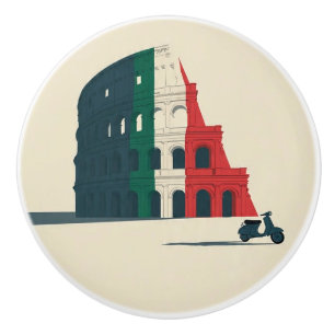 Colosseum Tricolore Ceramic Knob - Iconic Italian 