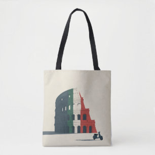 Colosseum Tricolore Shoulder Tote - Vespa Italian Bag