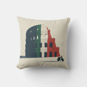 Colosseum Tricolore Throw Pillow - Vespa Vibes