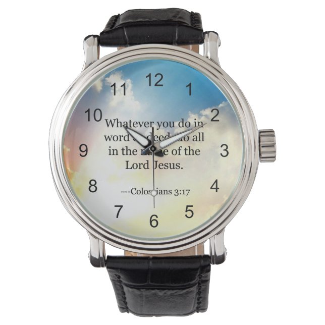 Colossian 3:17, Christian Bible Scripture Watch (Front)