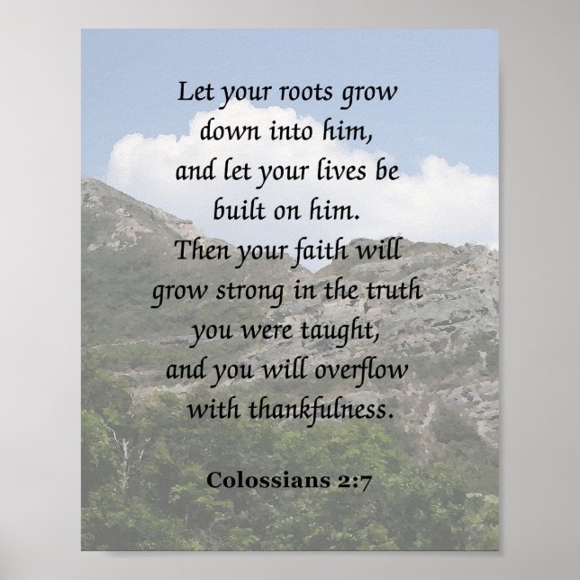 Colossians 2:7, Bible Verse Poster (Front)