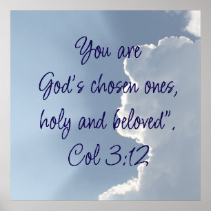  Colossians 3:12 Inspirational Bible Quote Poster