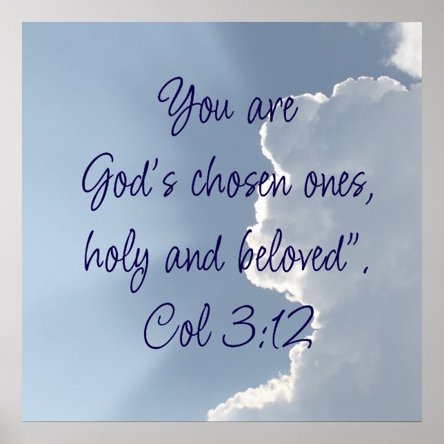  Colossians 3:12 Inspirational Bible Quote Poster (Front)