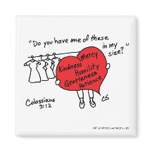 Colossians 3:12 Red Heart Magnet