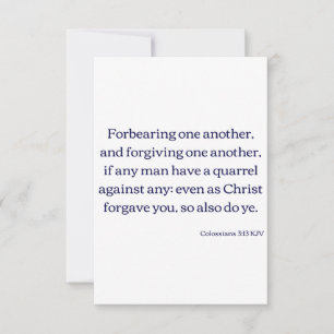 Colossians 3:13 KJV Bible Verse Flat Greeting Card