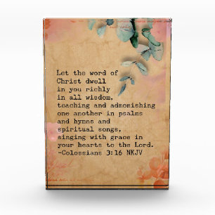 Colossians 3:16 NKJ Bible Verse Image Photo Block