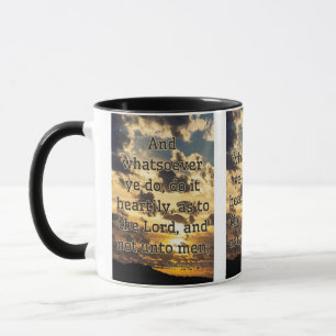Colossians 3:23 KJV Bible Verse Pic Two-Tone Mug
