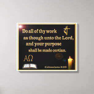 Colossians 3:23 Wrapped Canvas