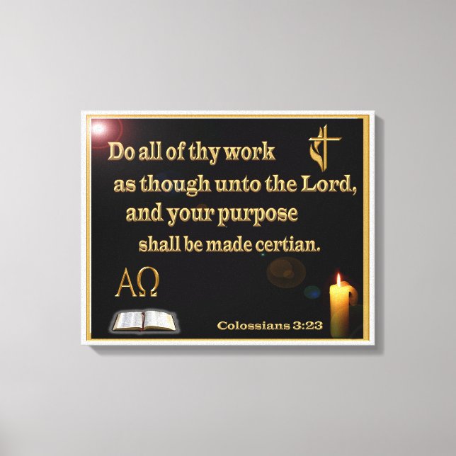 Colossians 3:23 Wrapped Canvas (Front)