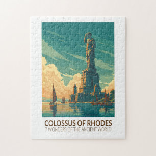 Colossus of Rhodes Seven Wonders of the World Art Jigsaw Puzzle