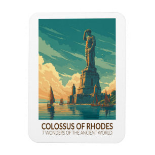 Colossus of Rhodes Seven Wonders of the World Art Magnet
