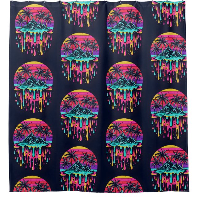 colotful drops tapestries nature Tapestry Shower Curtain (Front)