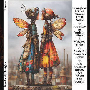 Colouful Cute Steampunk Fairies EK6L Decoupage Tissue Paper