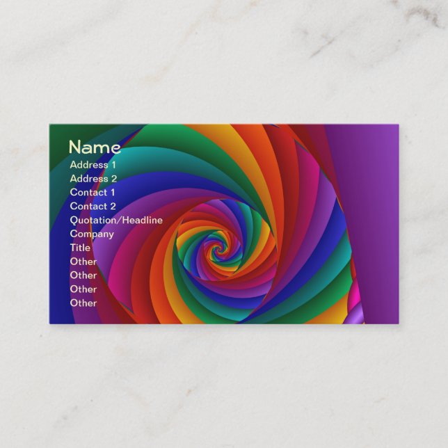 Colour 6 Cool Modern Abstract Art Business Card (Front)