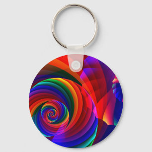 Colour 7 Cool Modern Abstract Fractal Art Key Ring
