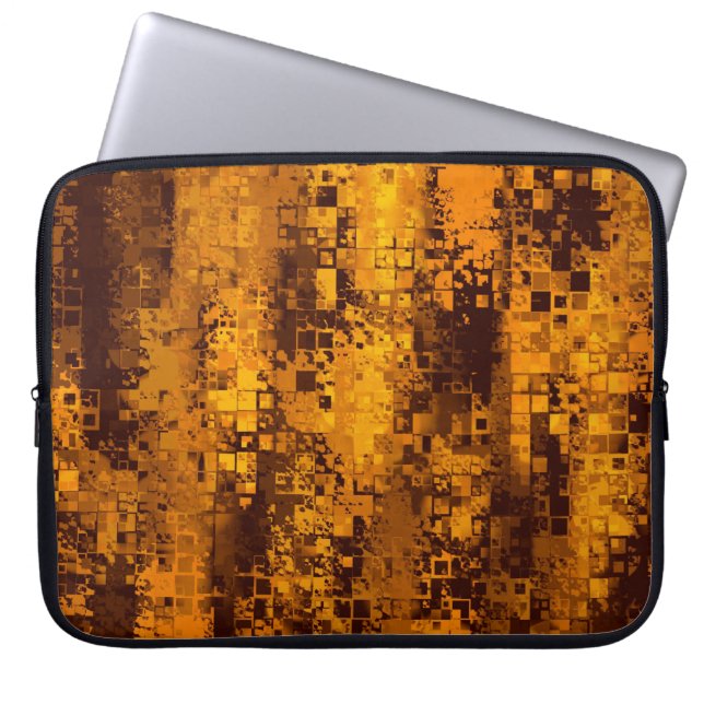 Colour abstract artifact pixel laptop sleeve (Front)