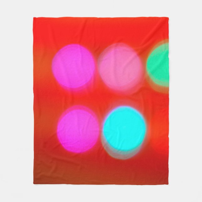 Colour Abstract Blurred red background bokeh light Fleece Blanket (Front)