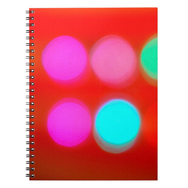 Colour Abstract Blurred red background bokeh light Notebook (Front)