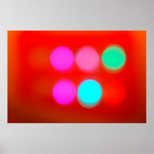 Colour Abstract Blurred red background bokeh light Poster