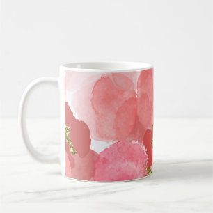 Colour, abstract, diverse seamless pattern with coffee mug