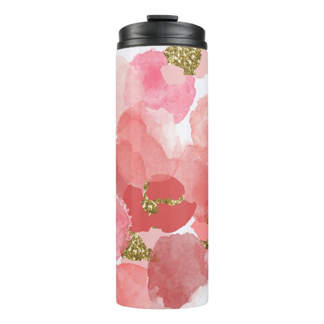 Colour,  abstract,  diverse seamless pattern with  thermal tumbler (Front)