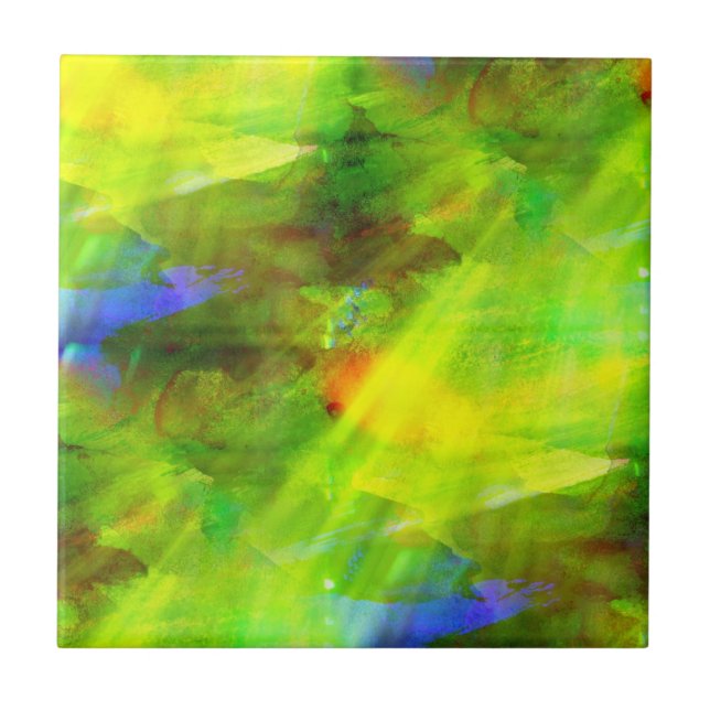colour abstract seamless background green, yellow ceramic tile (Front)