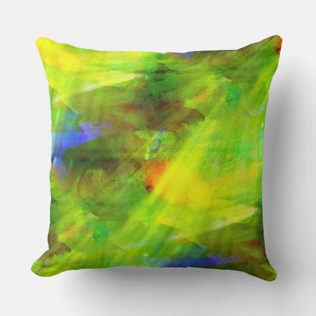 colour abstract seamless background green, yellow cushion (Front)