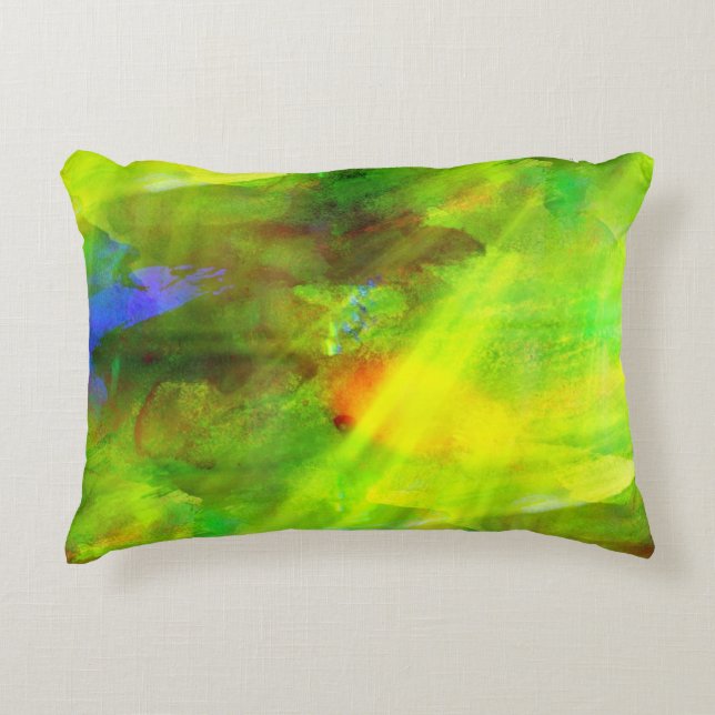 colour abstract seamless background green, yellow decorative cushion (Front)