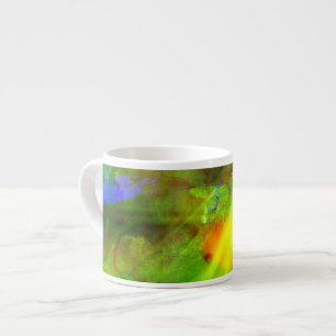 colour abstract seamless background green, yellow espresso cup