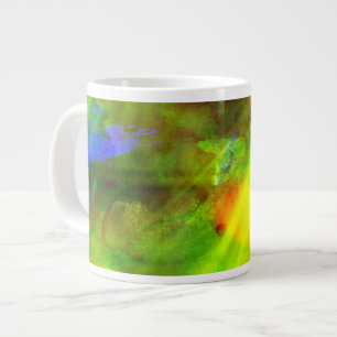 colour abstract seamless background green, yellow large coffee mug